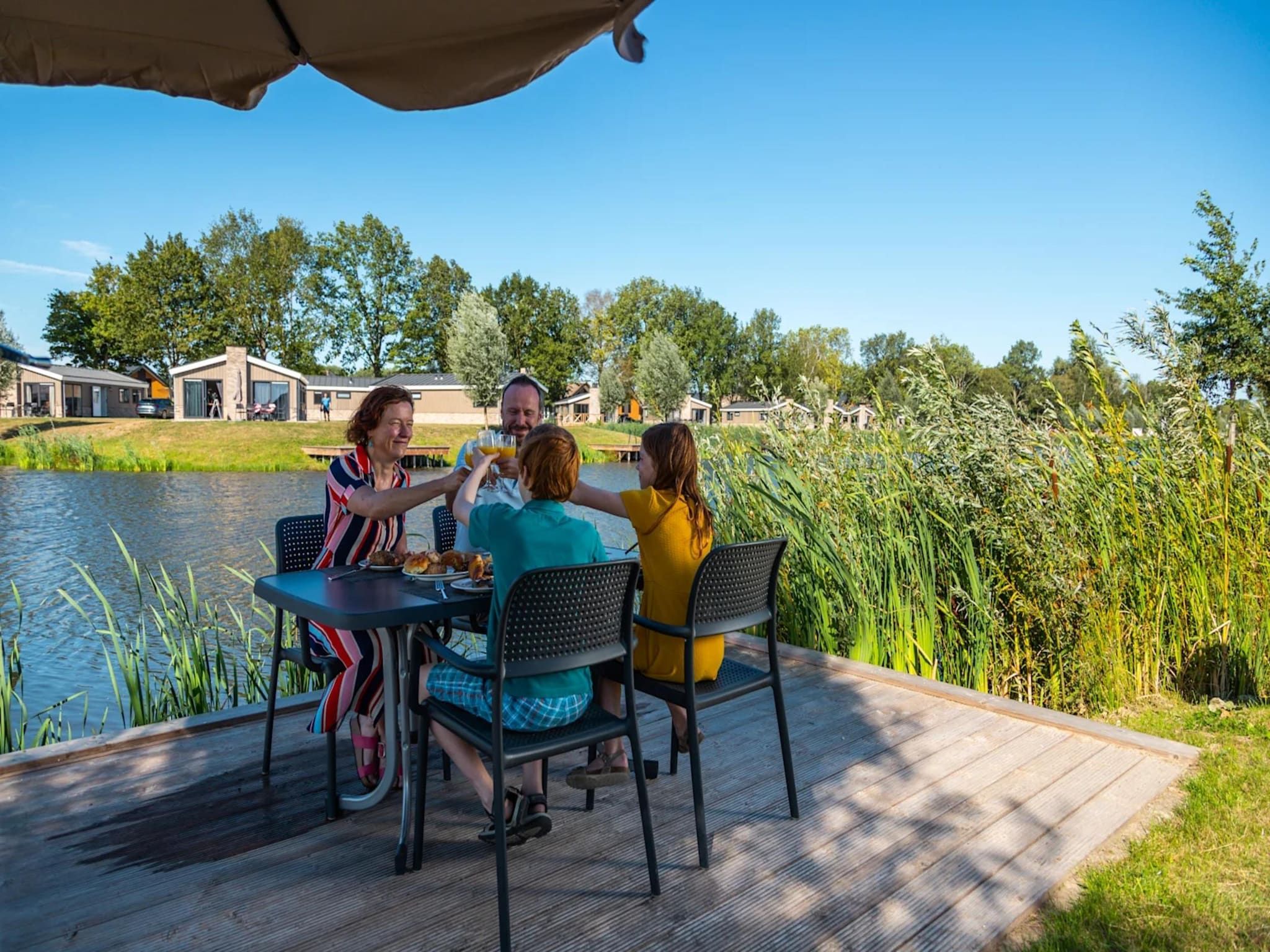Het uitzicht vanaf Resort De IJssel Eilanden 8 in Kampen