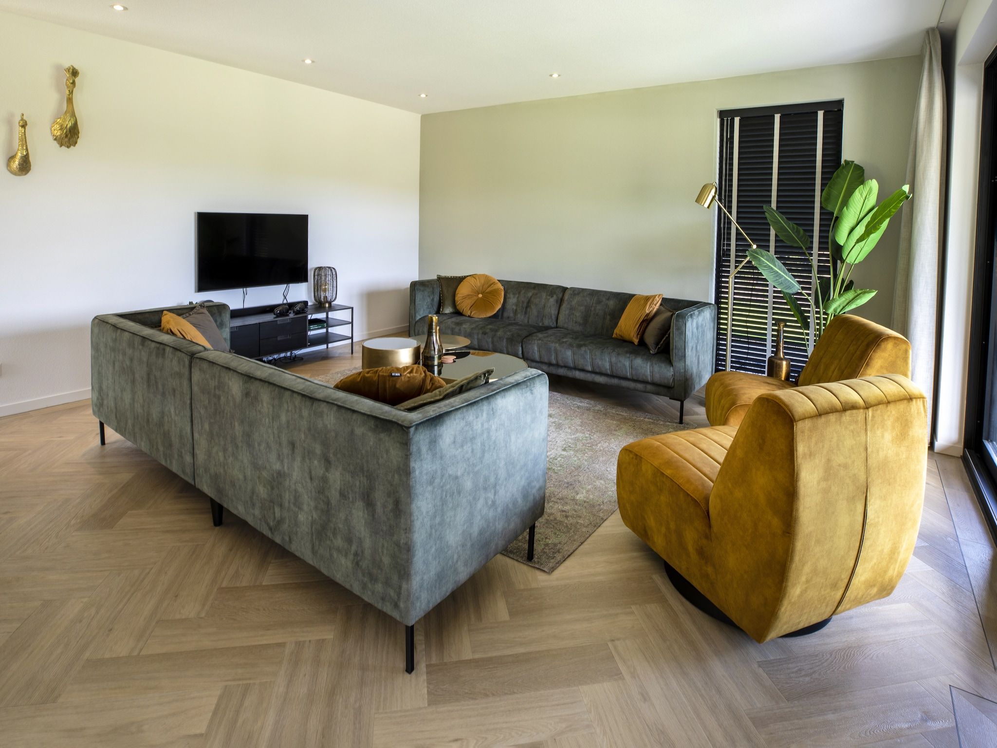 De woonkamer van Landgoed Eysinga State 6 in Sint Nicolaasga