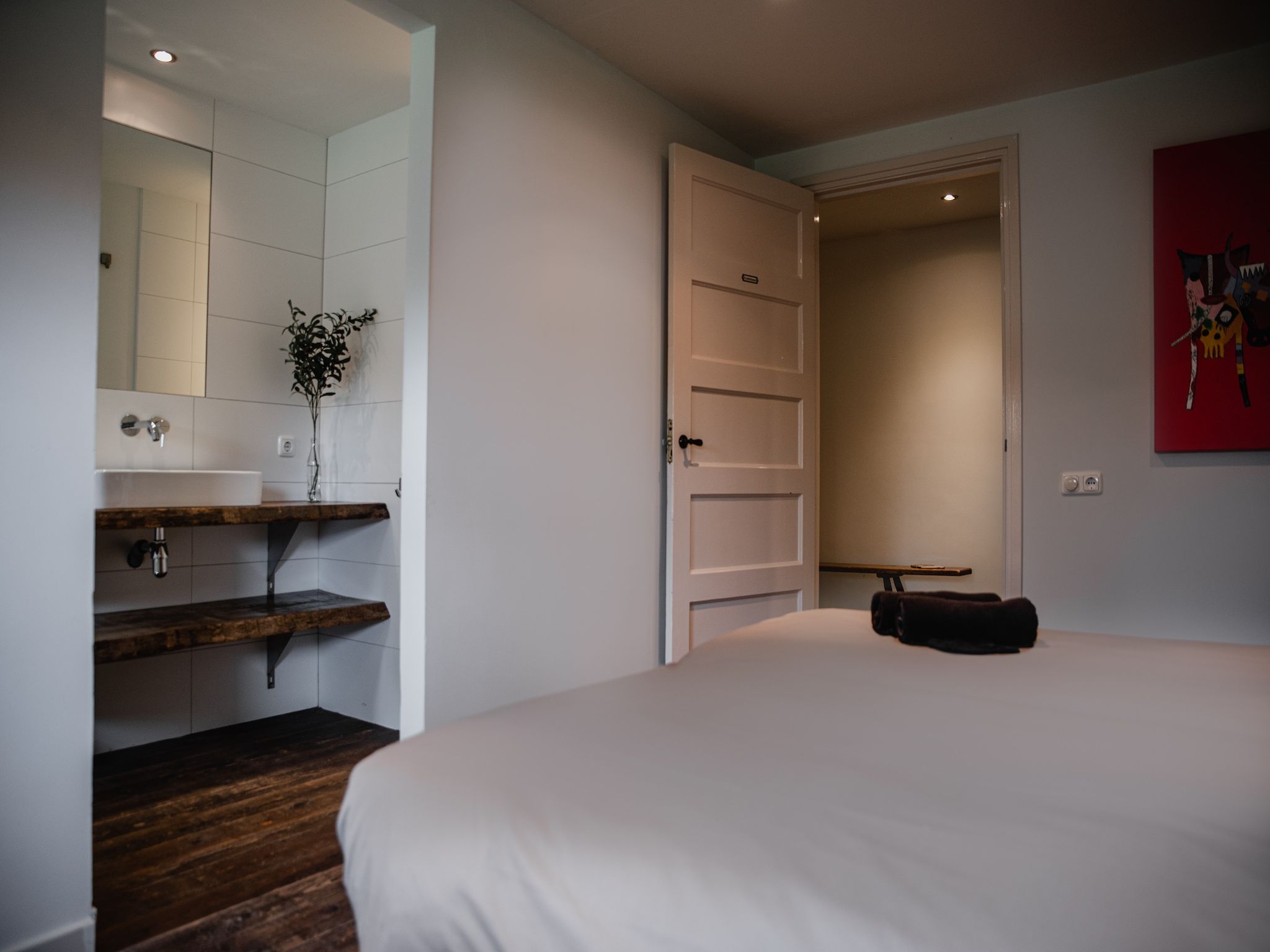 Een slaapkamer van Dorpswoning De Volbloed in Leende