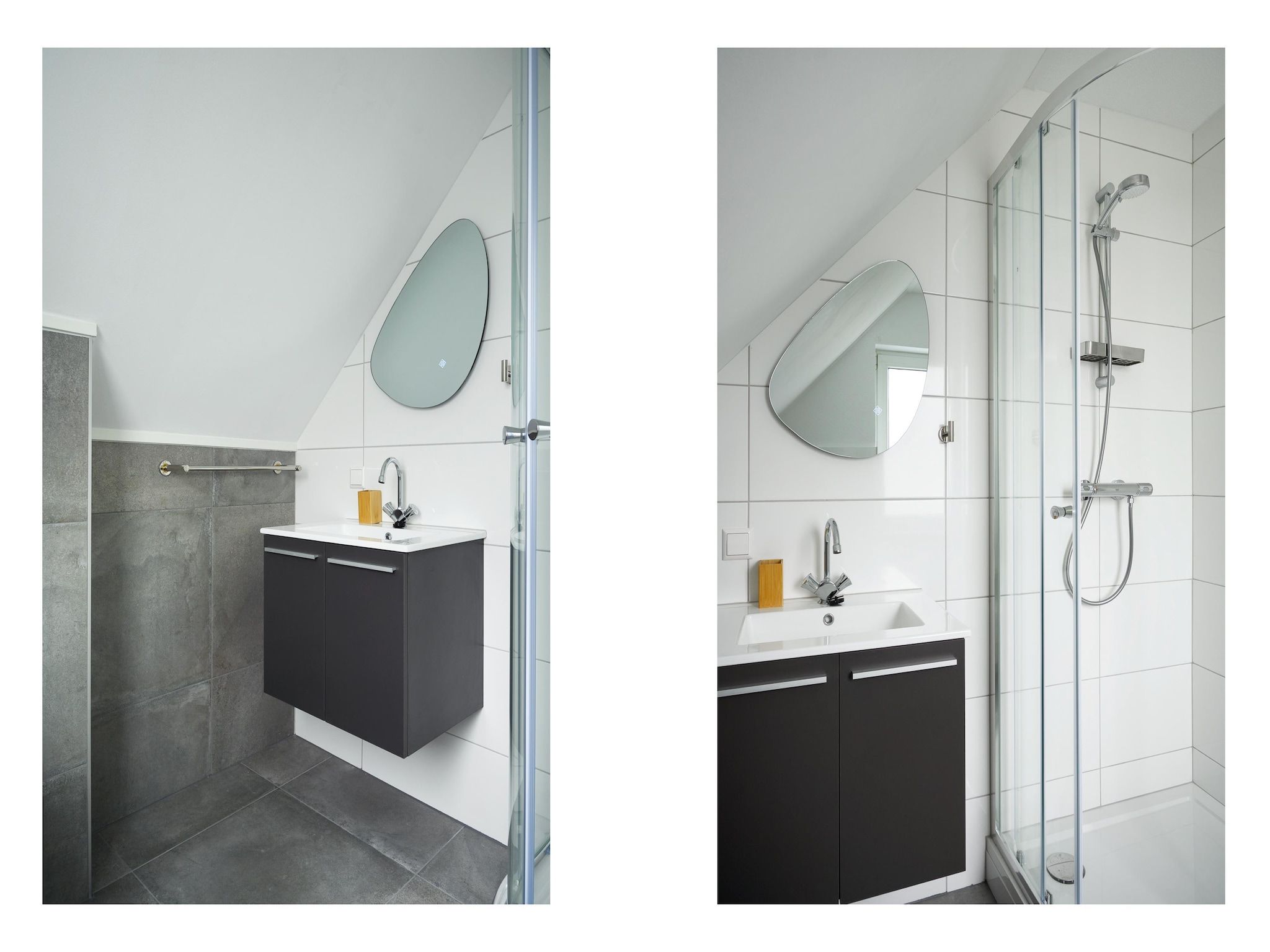 De badkamer van 8 pers Westerwolde Prestige Welness met buitenspa in Vlagtwedde