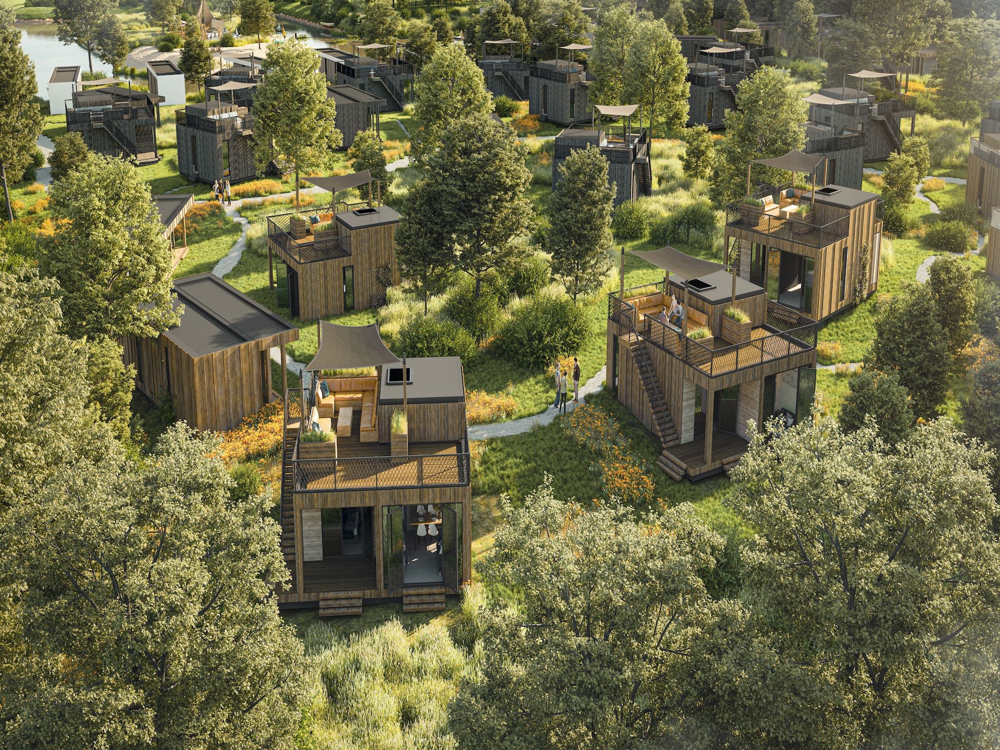 Parkfaciliteiten bij Resort de Parel 12 in Zeewolde
