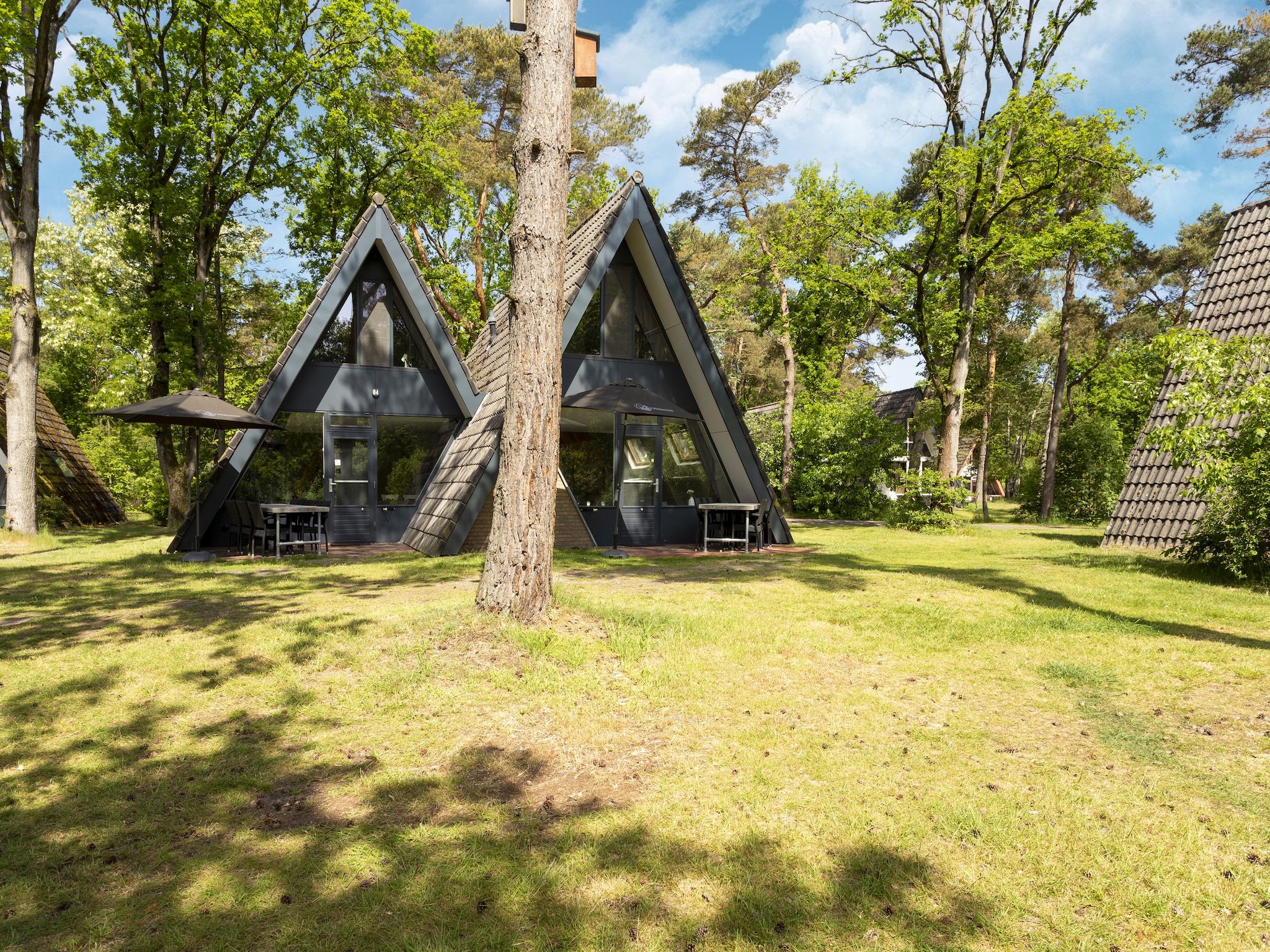 De buitenkant van Combi bungalow Vosseven 84 & 85 in Stramproy