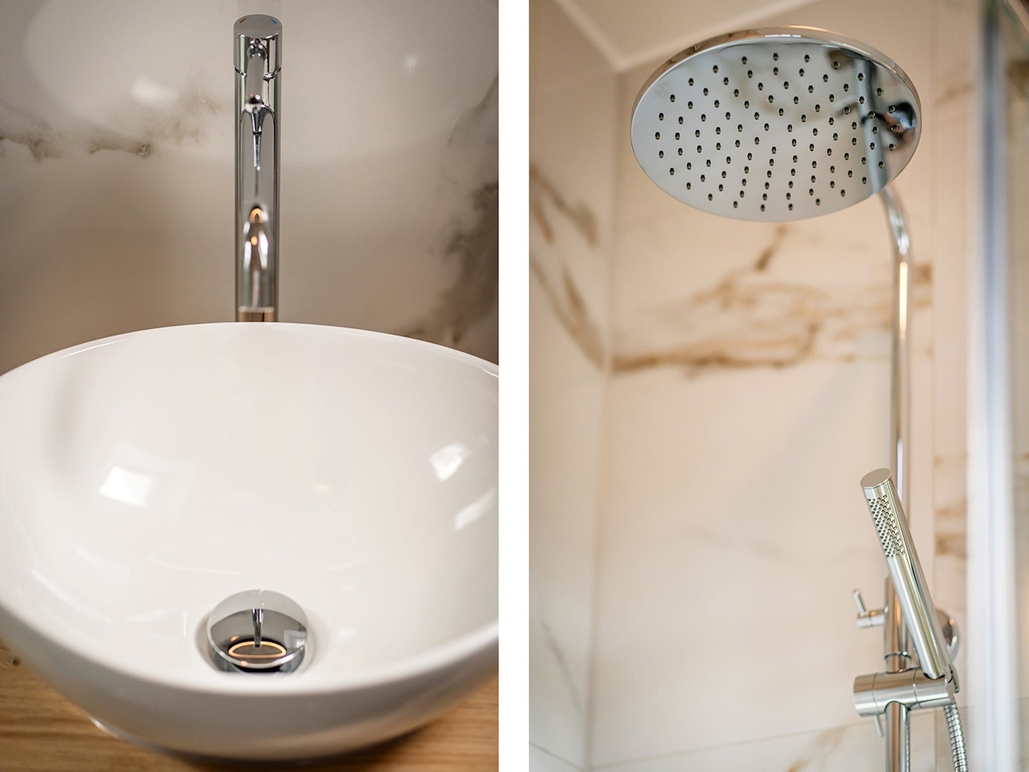 De badkamer van Vakantiepark 't Eibernest Texel 8 in De Cocksdorp