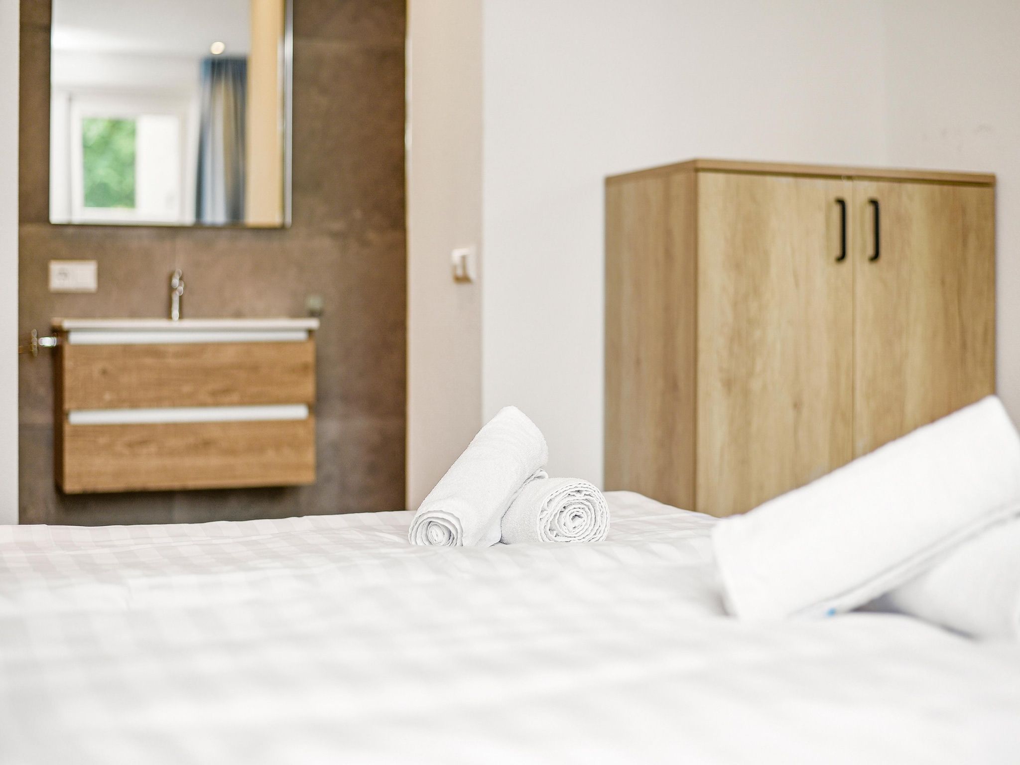 Een slaapkamer van Parc Port Greve 1 in Brouwershaven