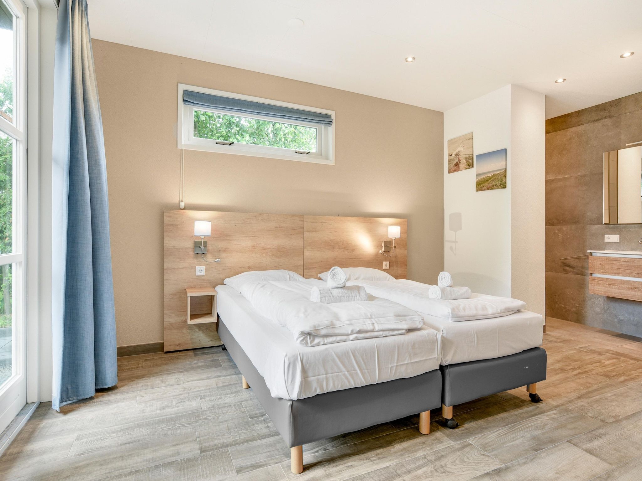 Een slaapkamer van Parc Port Greve 1 in Brouwershaven