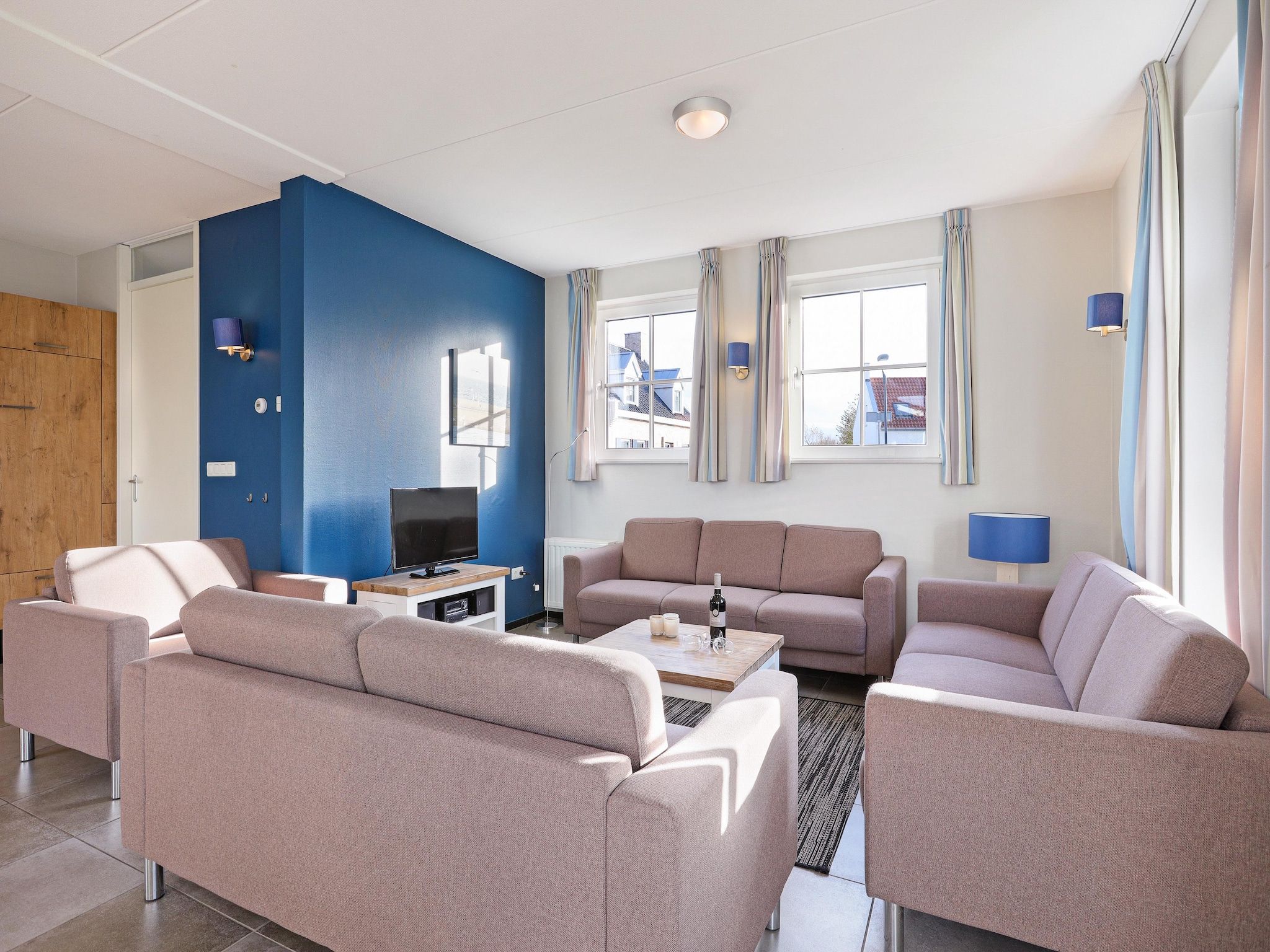 De woonkamer van Strand Resort Nieuwvliet-Bad 1 in Nieuwvliet