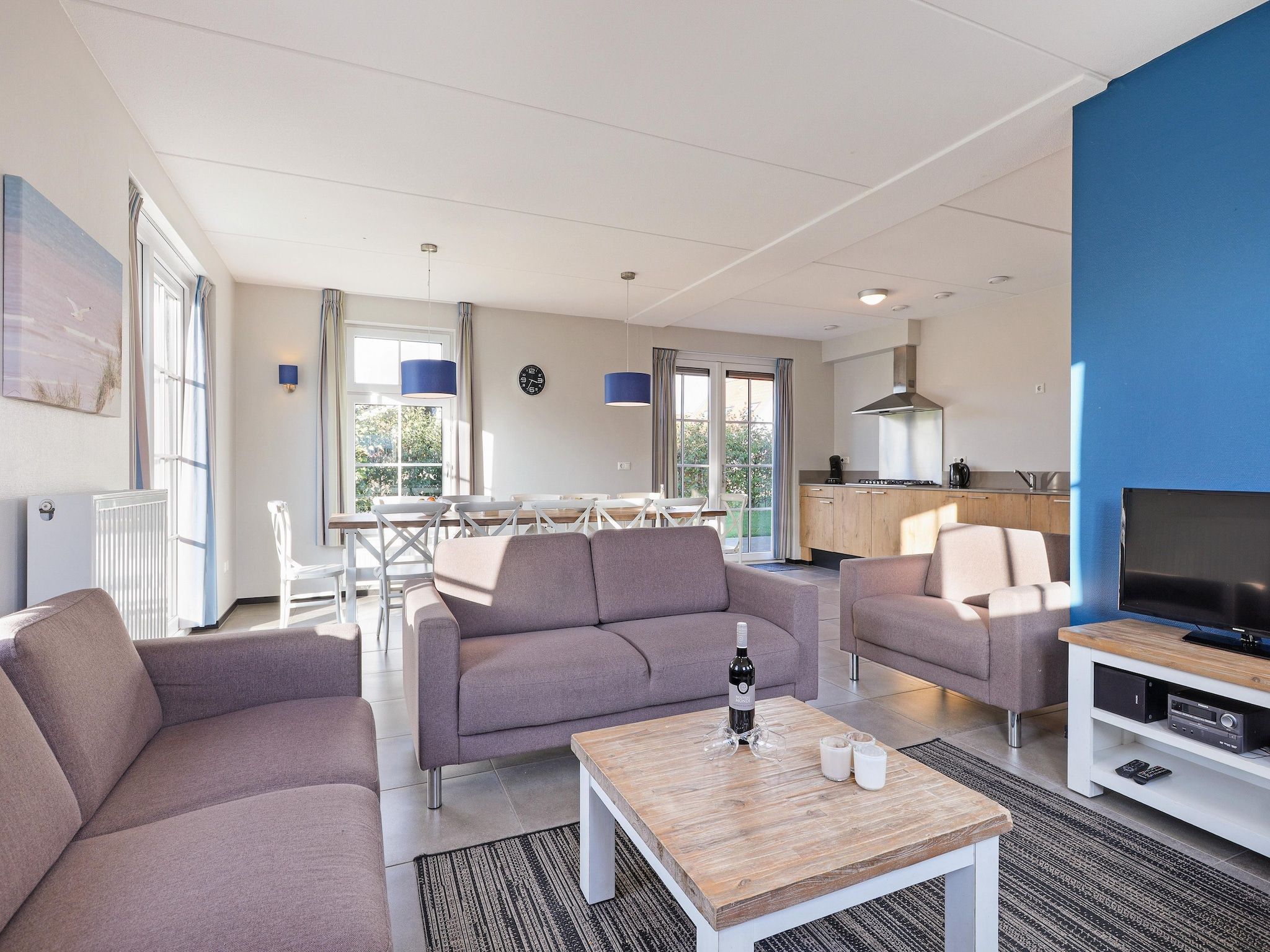 De woonkamer van Strand Resort Nieuwvliet-Bad 1 in Nieuwvliet