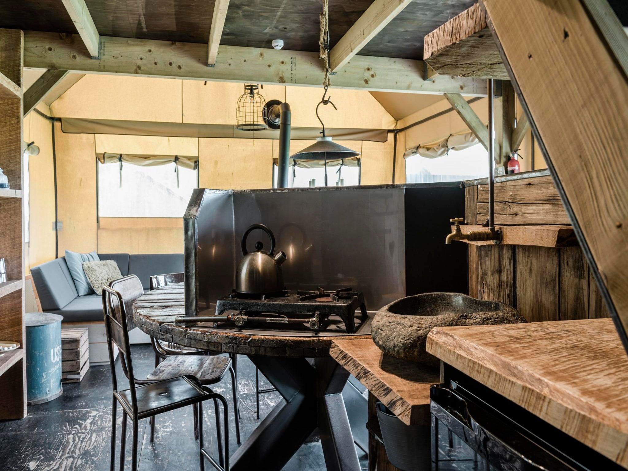 De keuken van Wood Lodge - Duynpark in Callantsoog