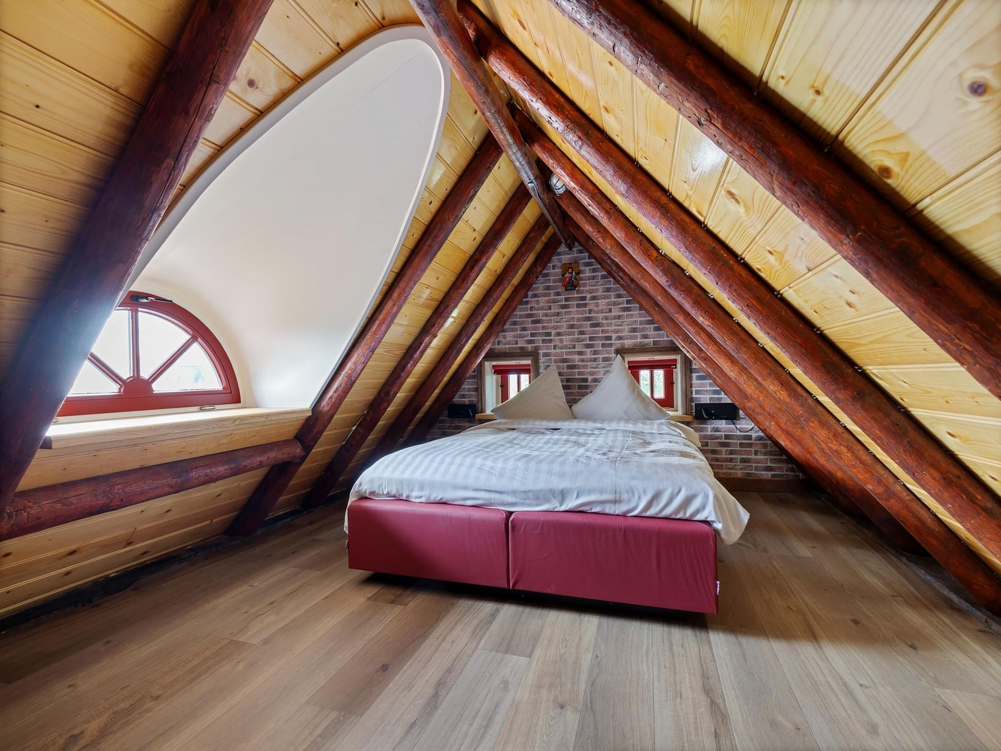 Een slaapkamer van Oane's Huske en it Simmerhuske in Jistrum / Skûlenboarch