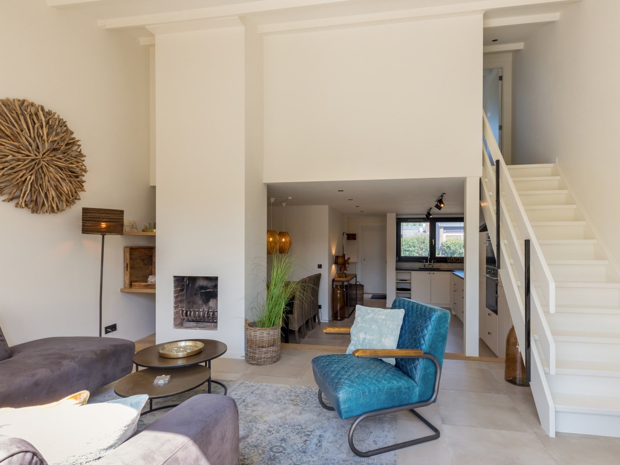 De woonkamer van Lepelblad 42 en 44  Nieuwvliet-Bad in Nieuwvliet-Bad