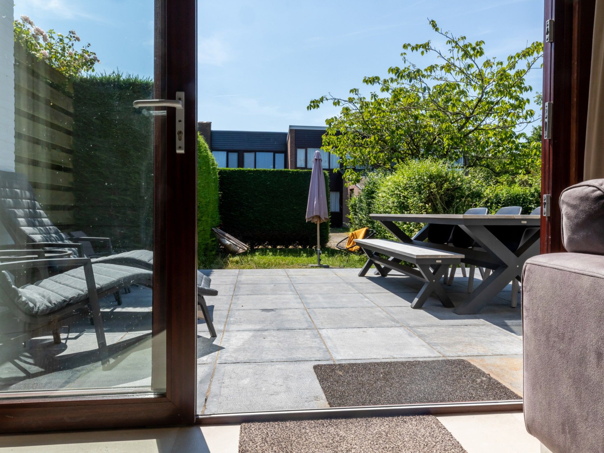 De tuin van Lepelblad 42 en 44  Nieuwvliet-Bad in Nieuwvliet-Bad