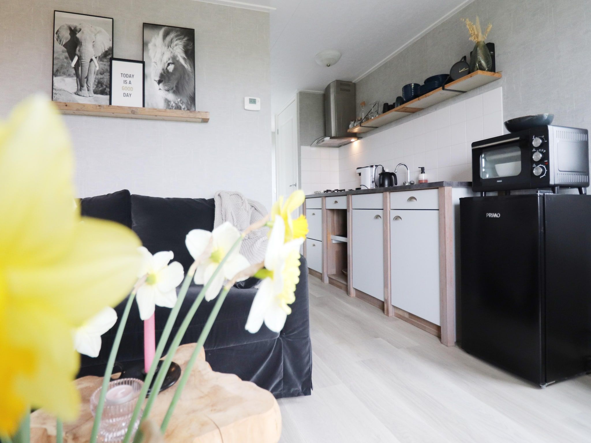 De woonkamer van Grutto en Turleluur in Tjerkgaast