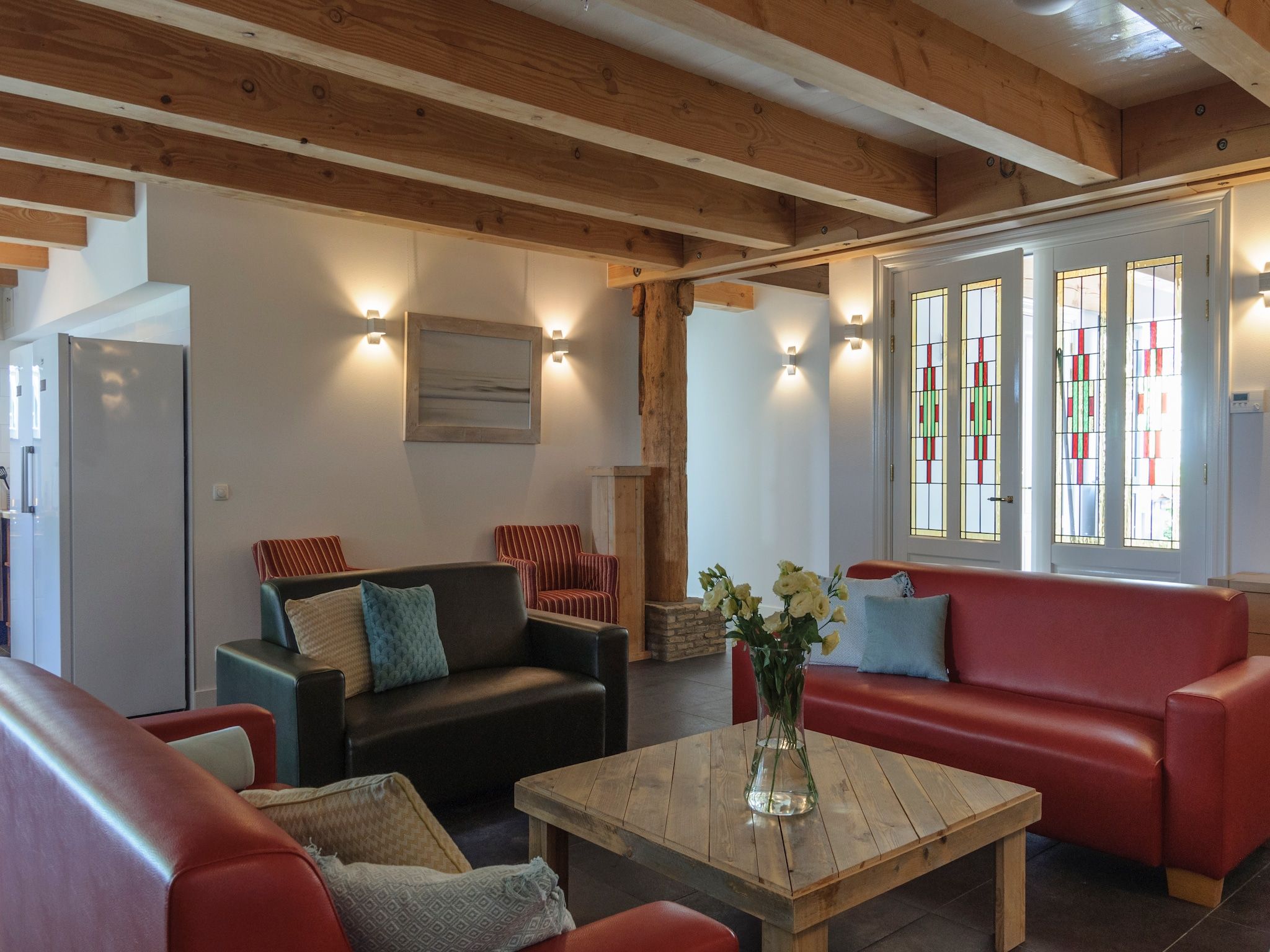 De woonkamer van Groepsaccomodatie - Balkenhoeve in Schagen