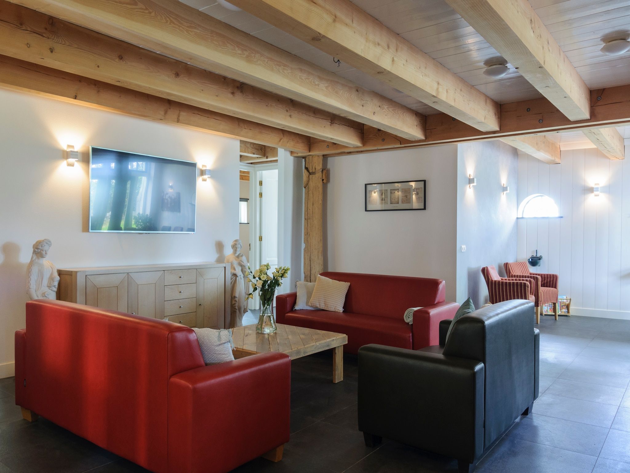 De woonkamer van Groepsaccomodatie - Balkenhoeve in Schagen