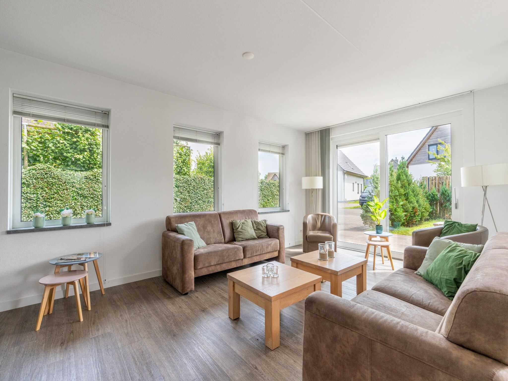 De woonkamer van Hoogelandt 106F in De Koog