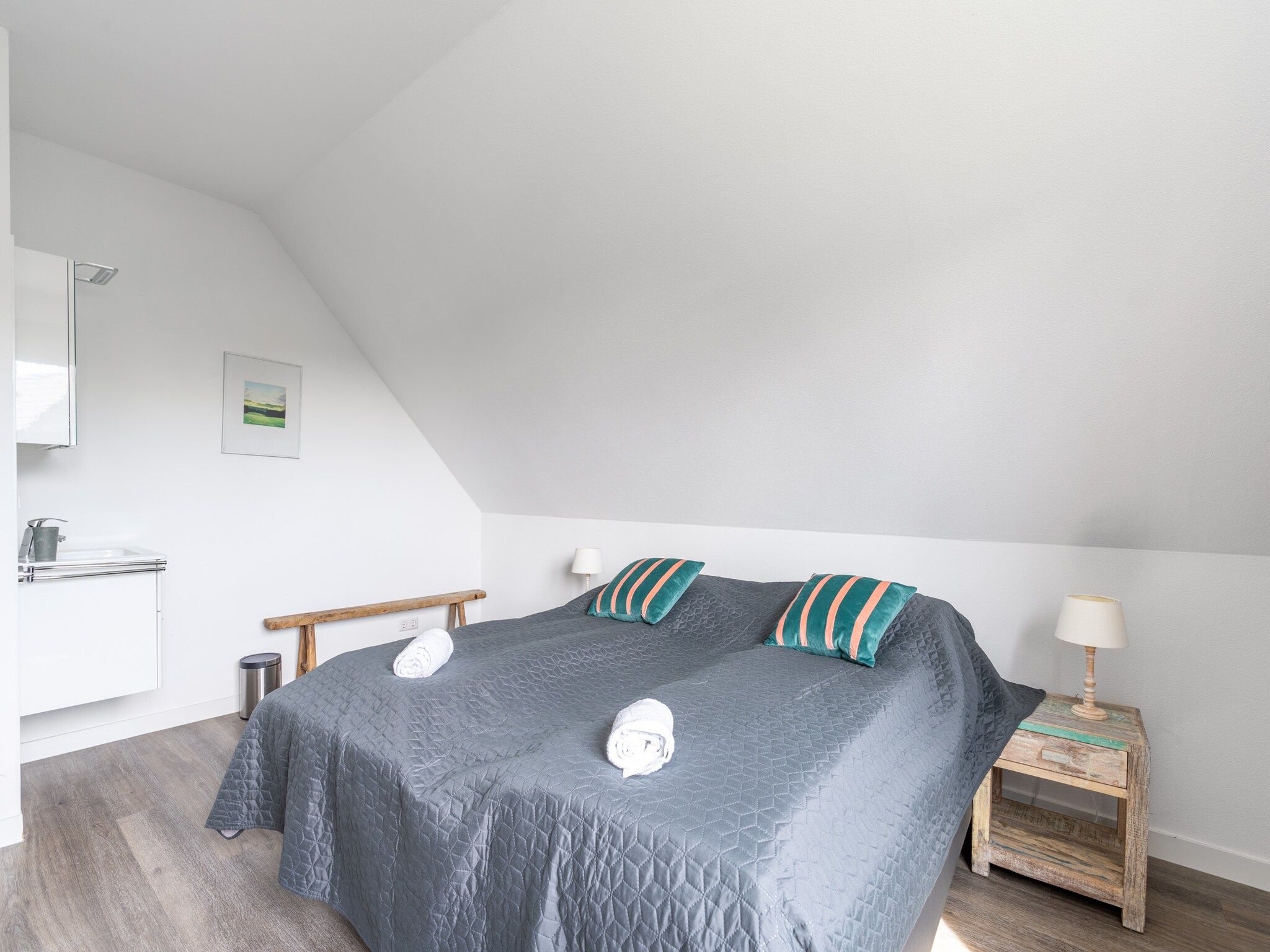 Een slaapkamer van Hoogelandt 106F in De Koog