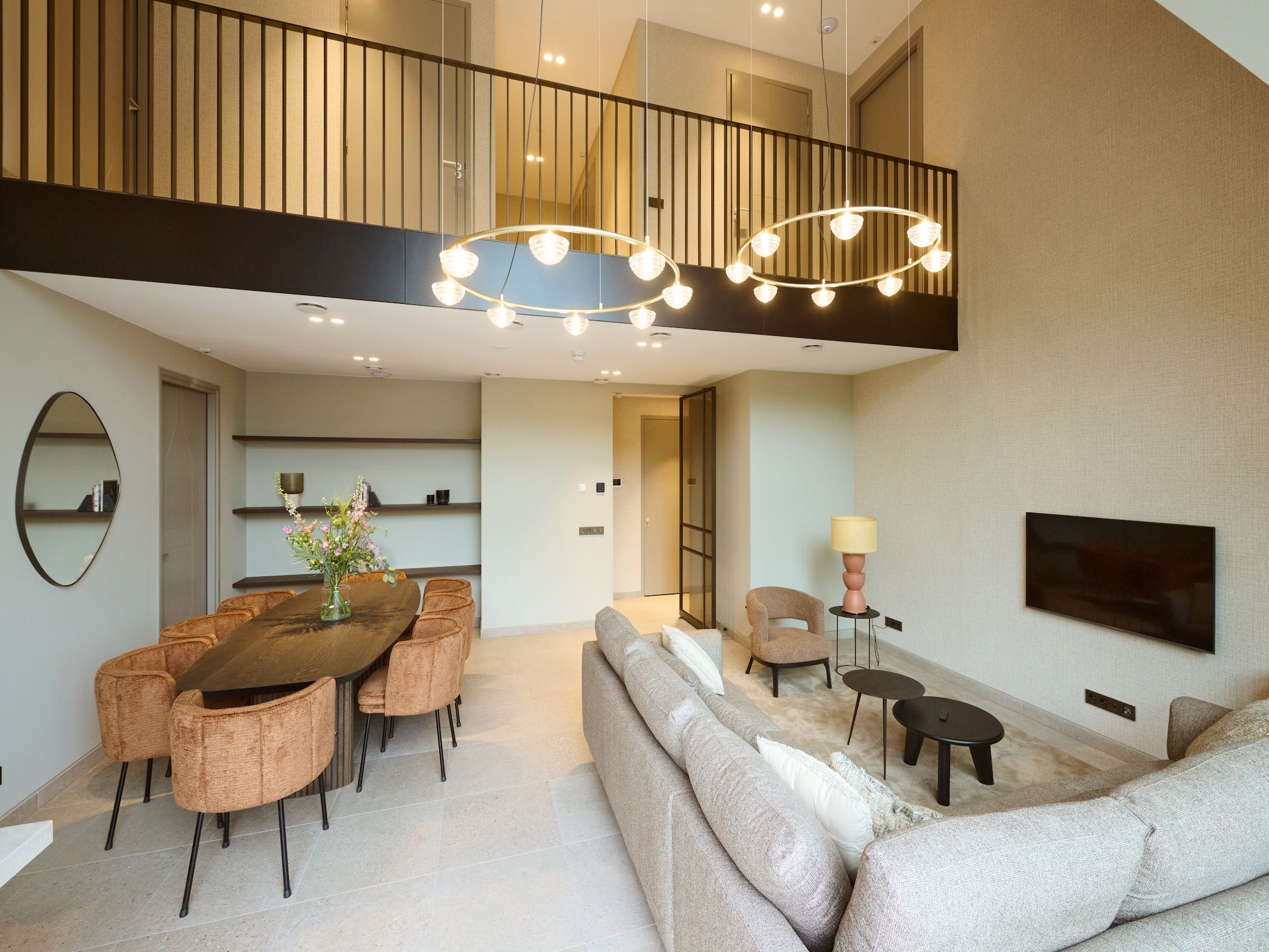 De woonkamer van Droomsuites Texel - 8 person apartement in Den Burg