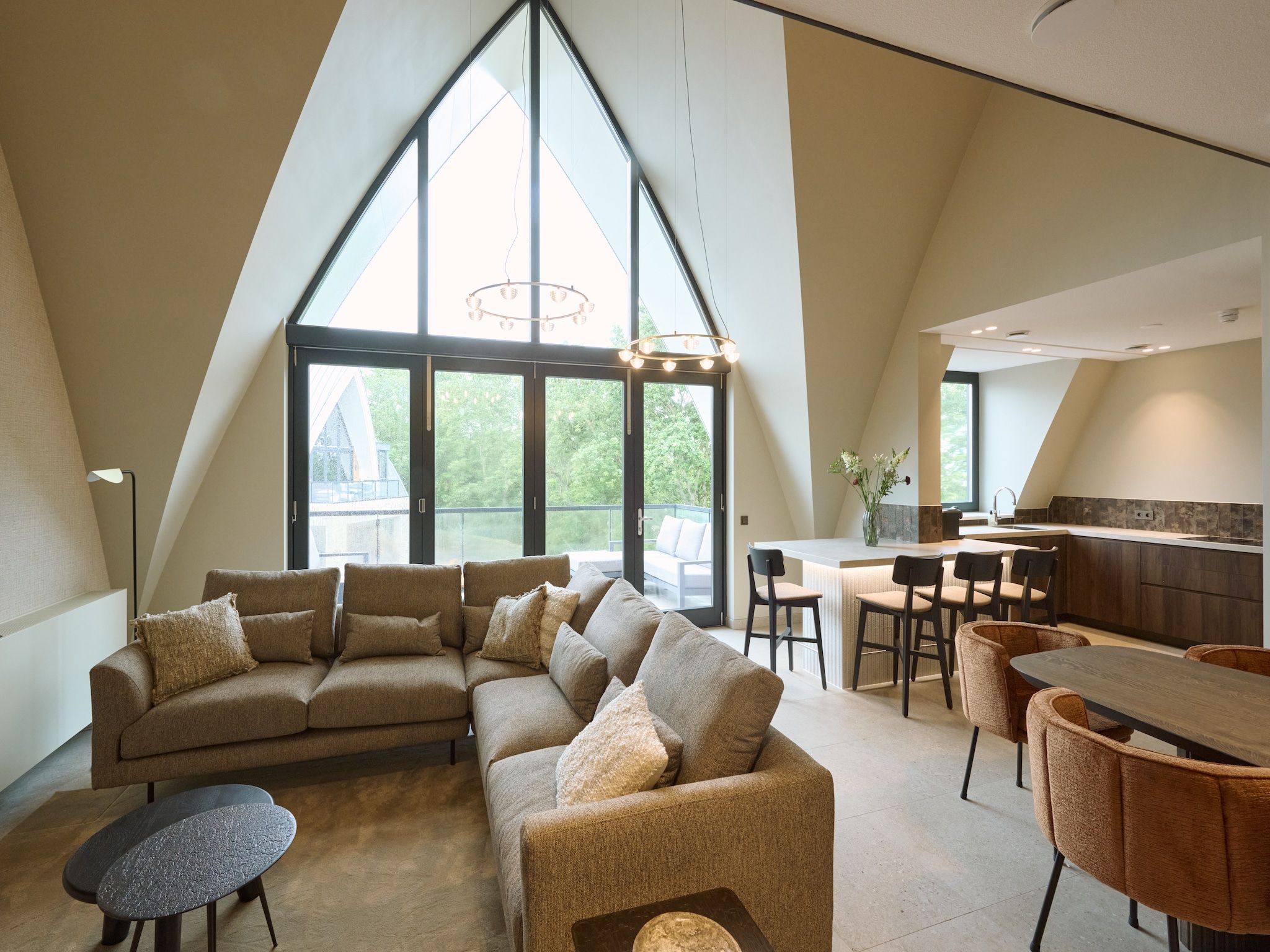 De woonkamer van Droomsuites Texel - 8 person apartement in Den Burg