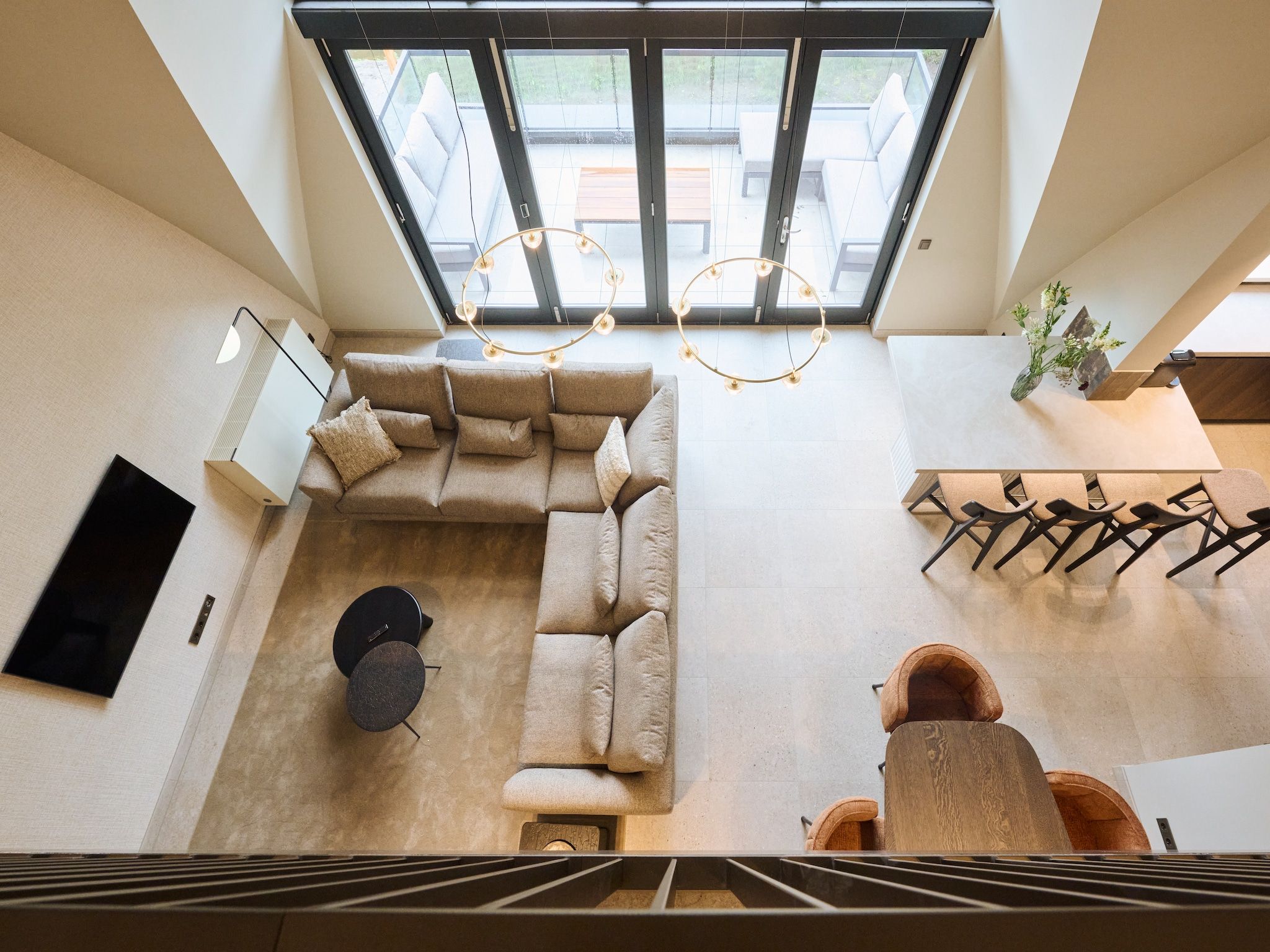 De woonkamer van Droomsuites Texel - 8 person apartement in Den Burg