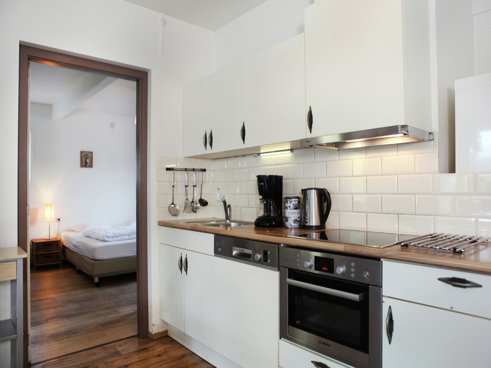 De keuken van Appartement De Hooizolder in Eede