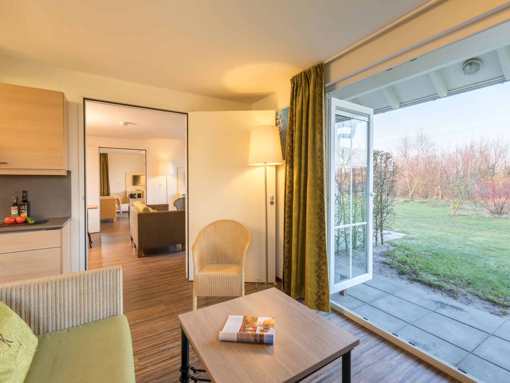 De woonkamer van Résidence Klein Vink 2 in Arcen