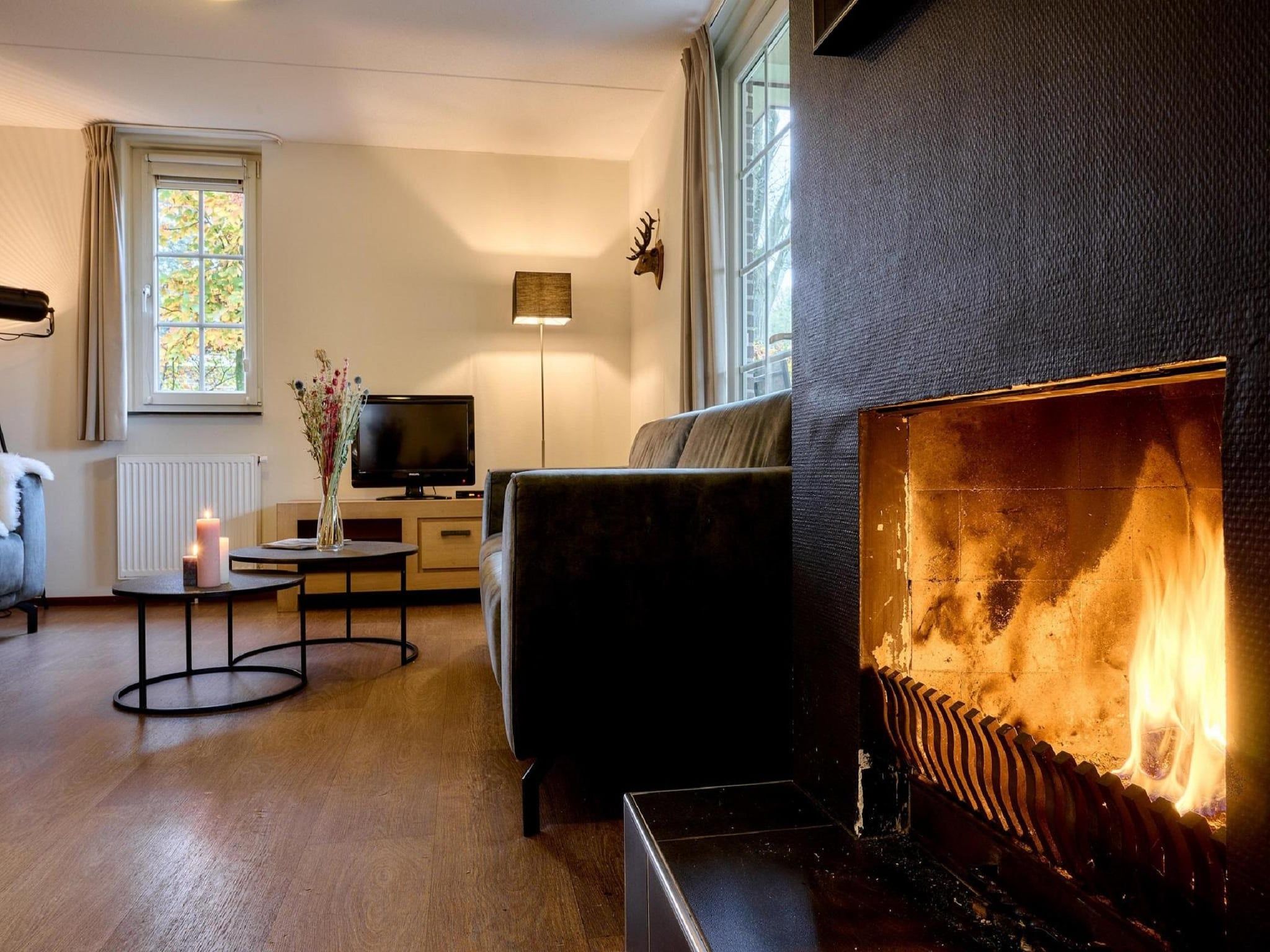 De woonkamer van Landgoed De IJsvogel 2 in Voorthuizen