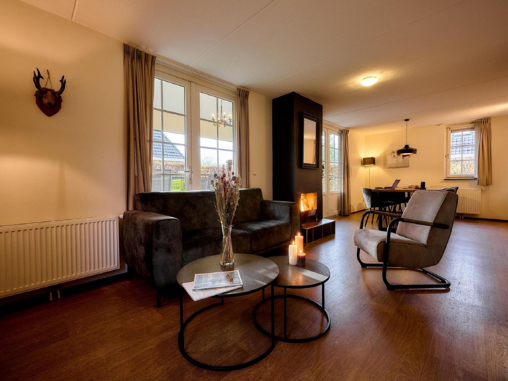 De woonkamer van Landgoed De IJsvogel 2 in Voorthuizen