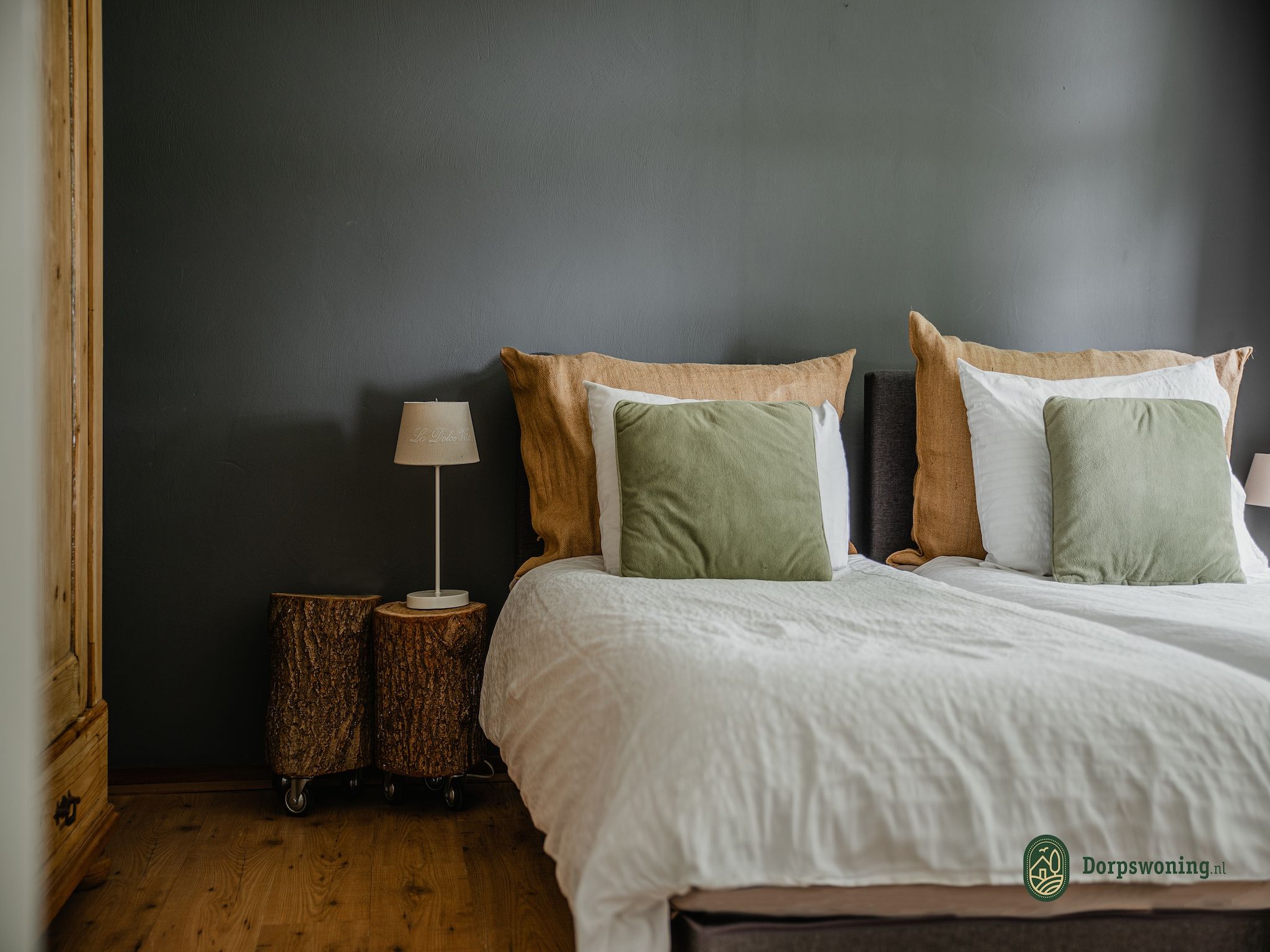 Een slaapkamer van Dorpswoning De Plek in Leende