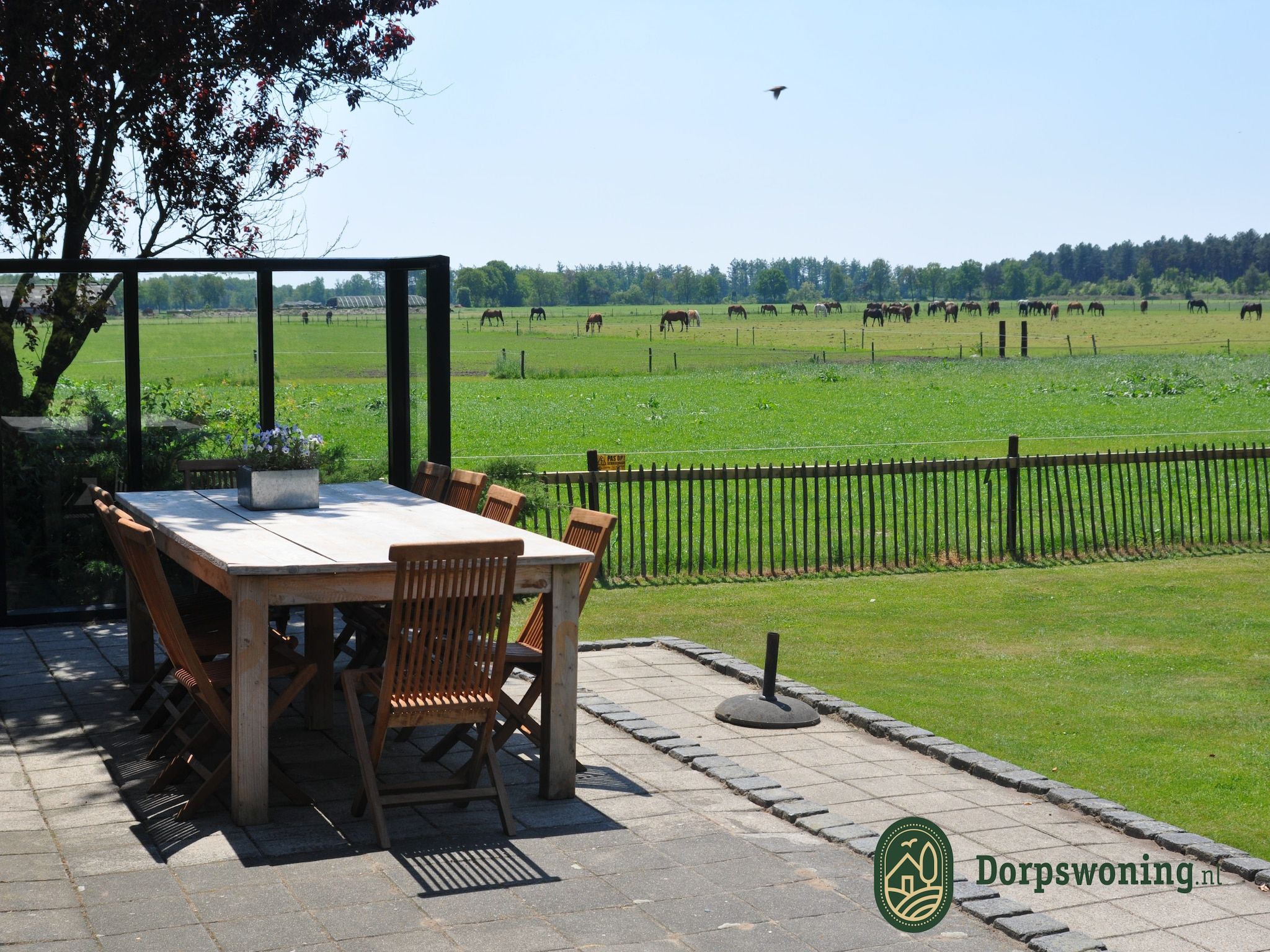 Het terras van Dorpswoning De Plek in Leende