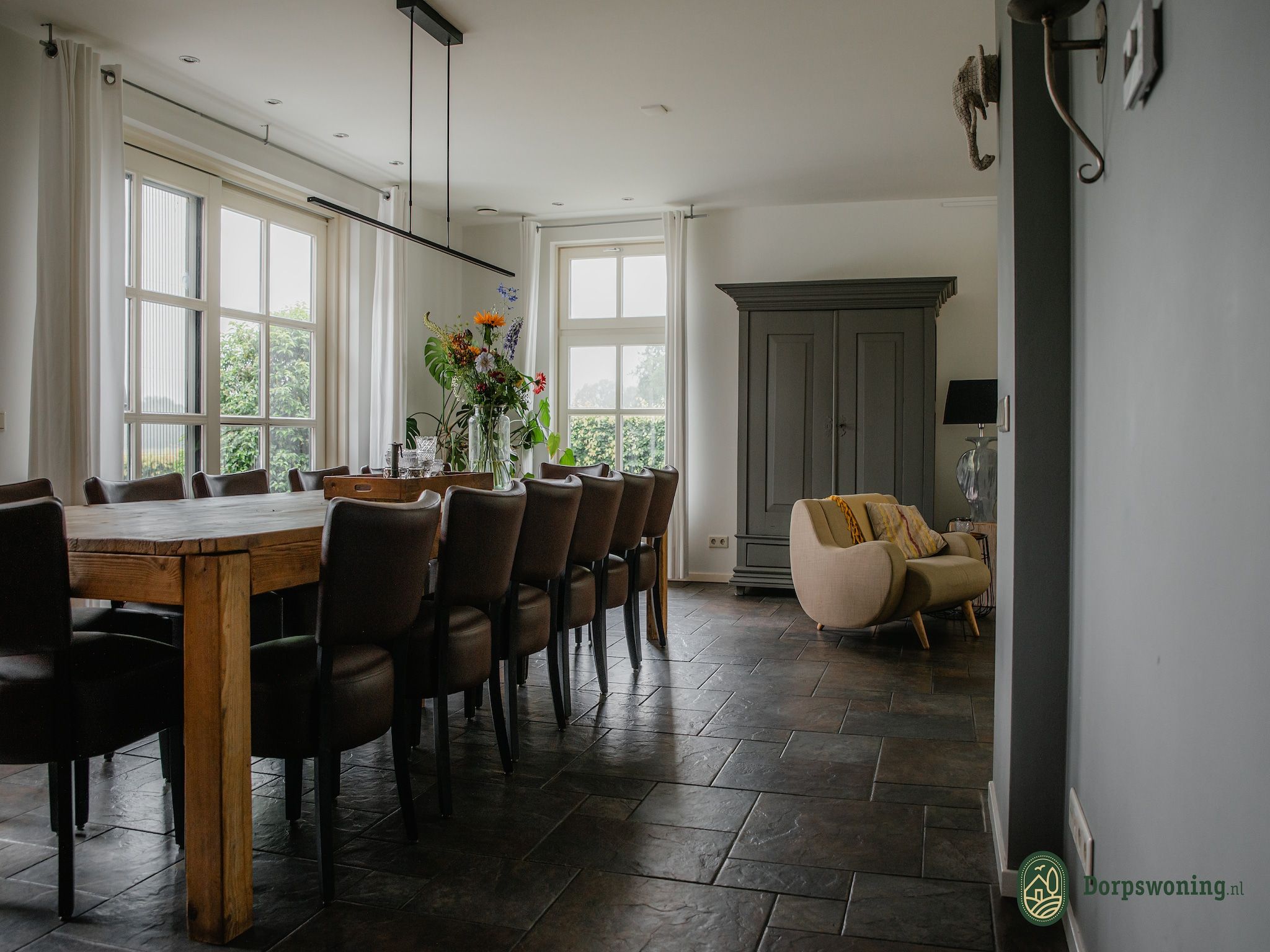 De eetkamer van Dorpswoning Het Uitzicht in Leende