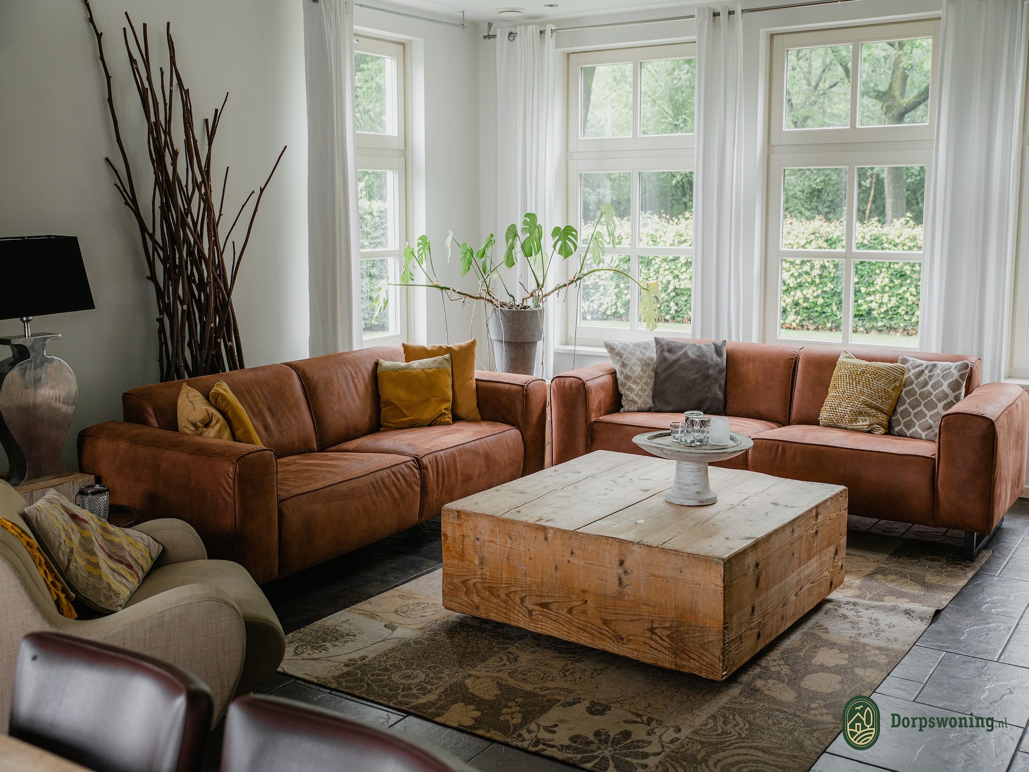 De woonkamer van Dorpswoning Het Uitzicht in Leende