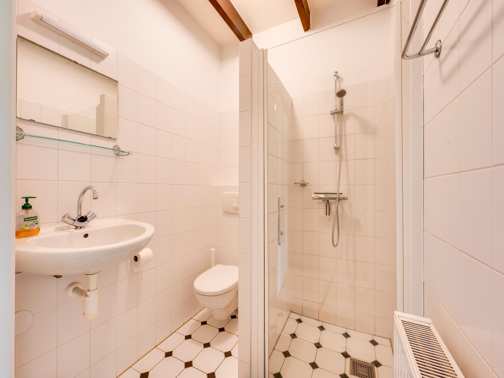 De badkamer van De Kibbelhoeve in Kibbelveen