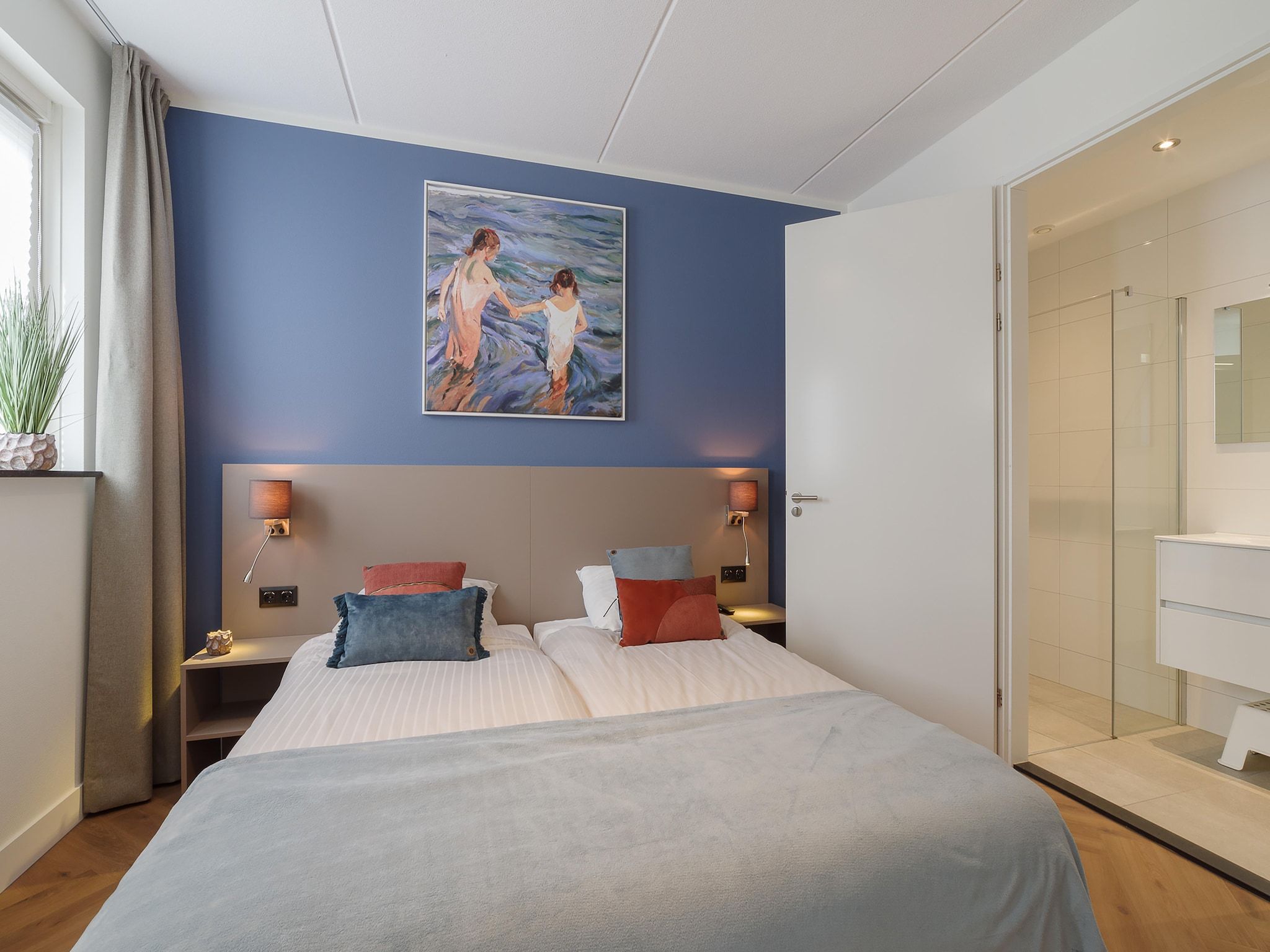 Een slaapkamer van Zeeuwse Pracht Kindervilla in Colijnsplaat