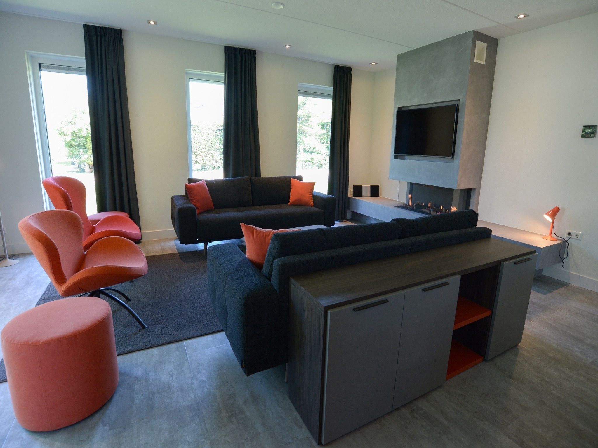 De woonkamer van Villa Hoogelandt 70 in De Koog-Texel