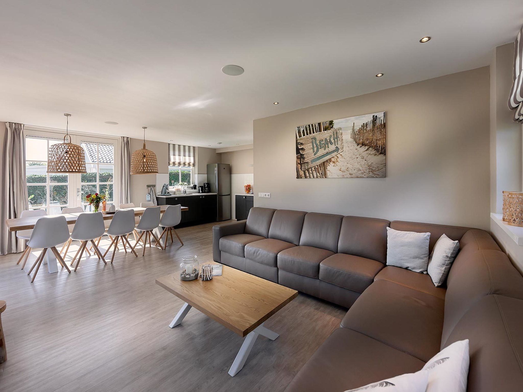 De woonkamer van Bungalowpark de Gouden Spar 5 in Noordwijk