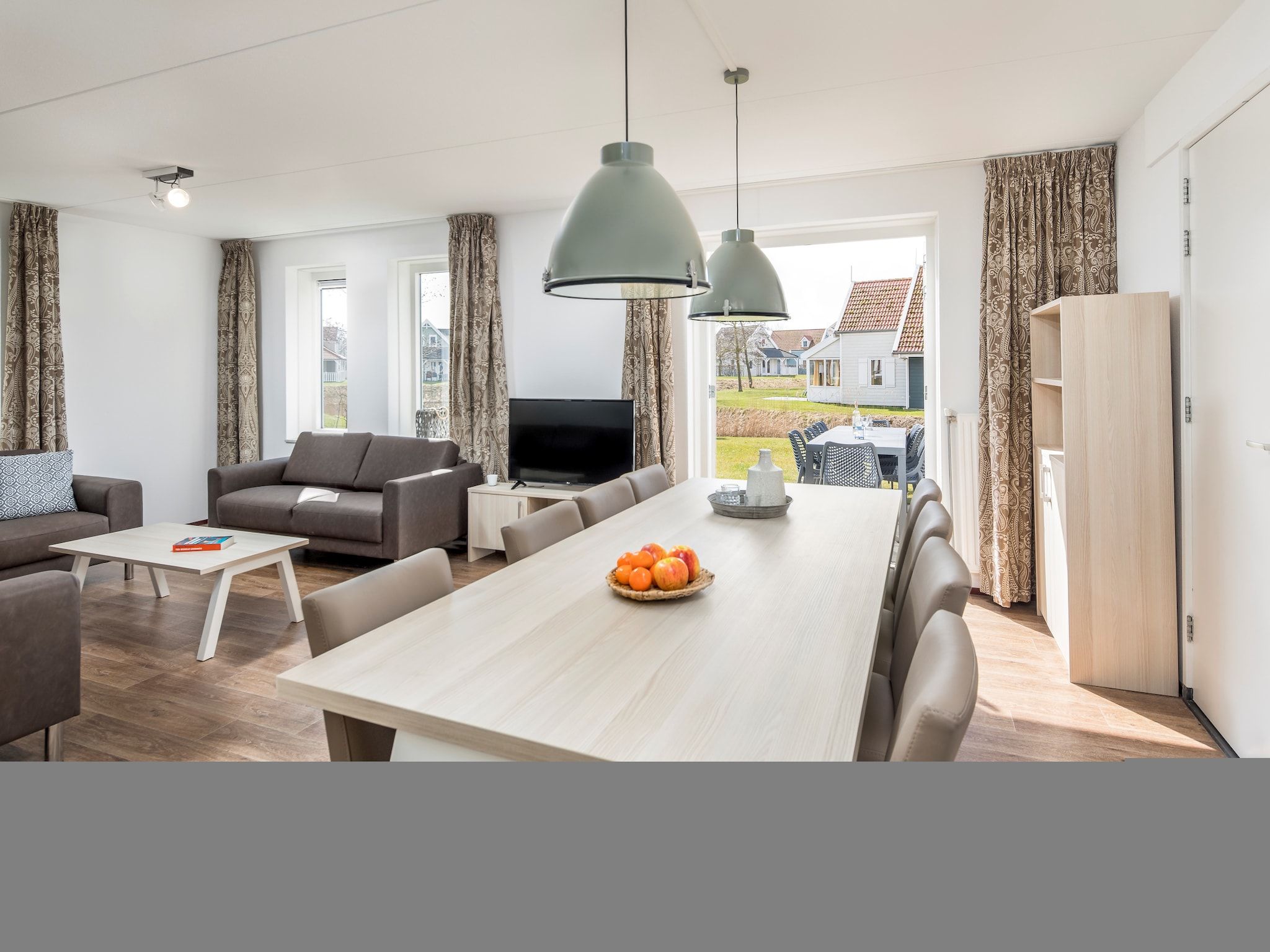 De woonkamer van Aquadelta 33 in Bruinisse