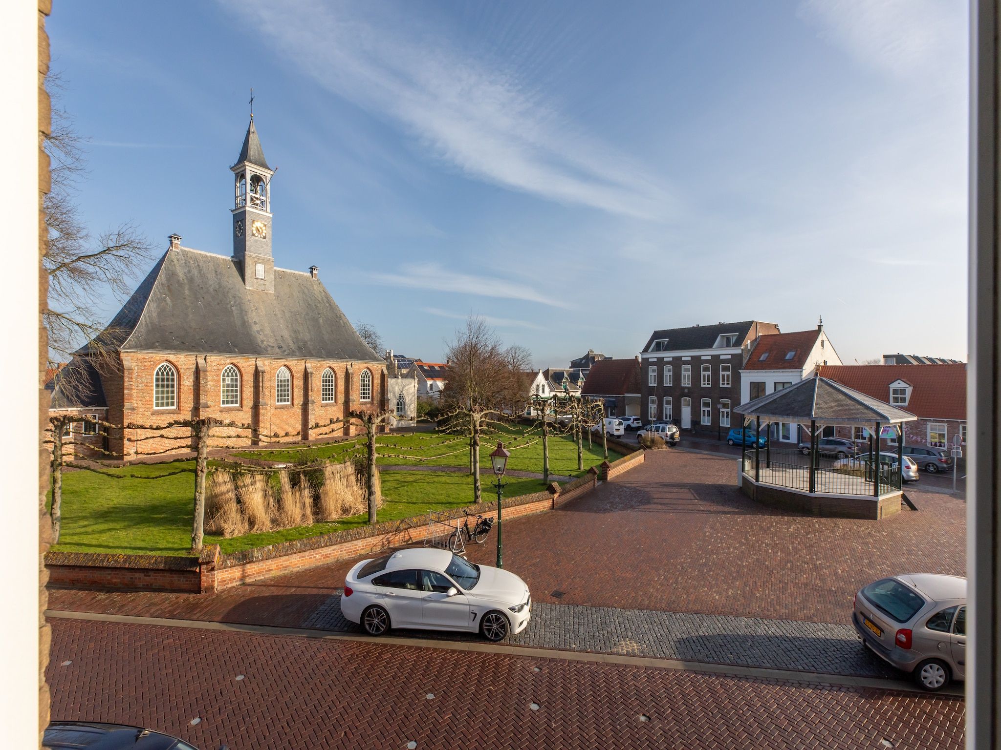 Het uitzicht vanaf Groepsappartement Pleinzicht in Koudekerke