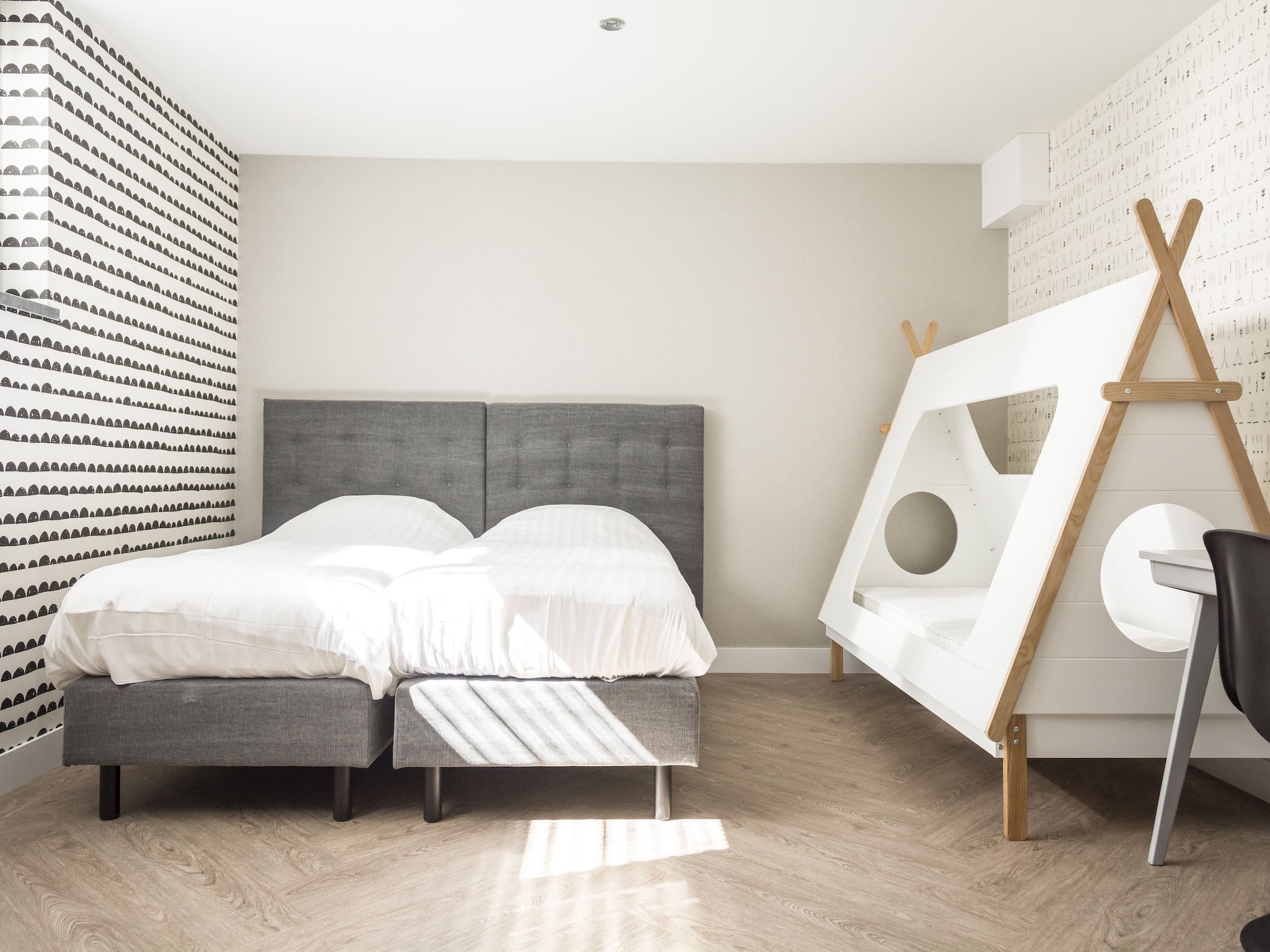 Een slaapkamer van Villa Bouwlust F Wellness in De Cocksdorp Texel