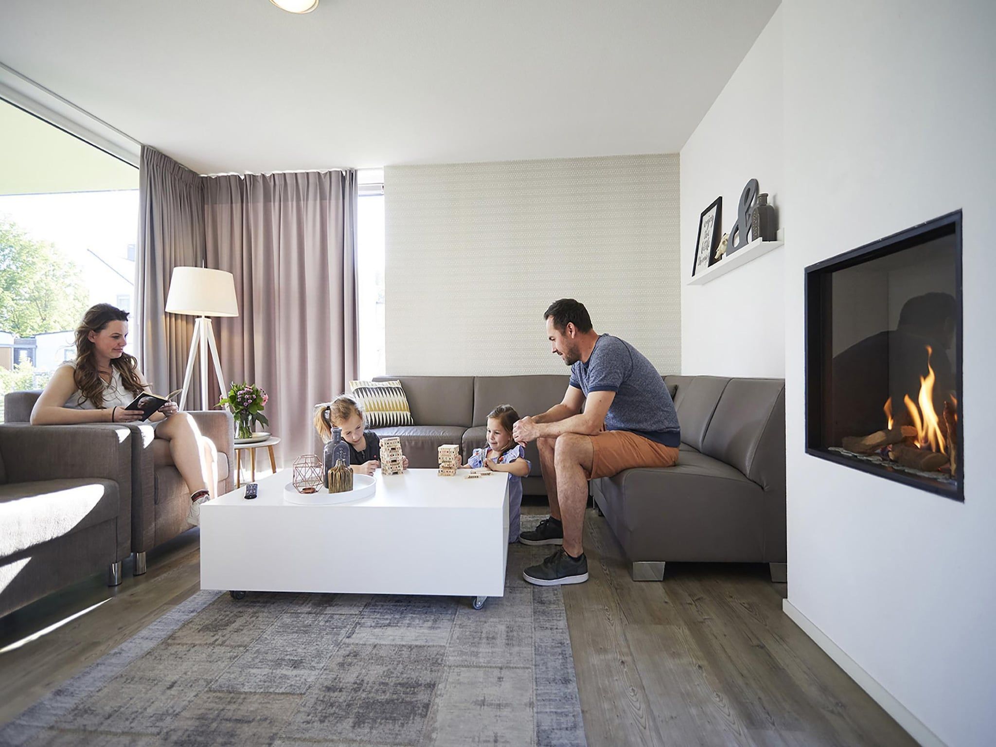 De woonkamer van Buitenhof De Leistert 28 in Roggel