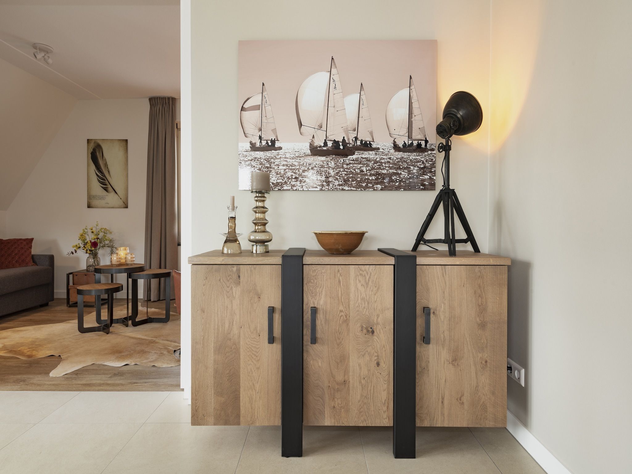 De woonkamer van Friese Meren Villa's 7 in Delfstrahuizen