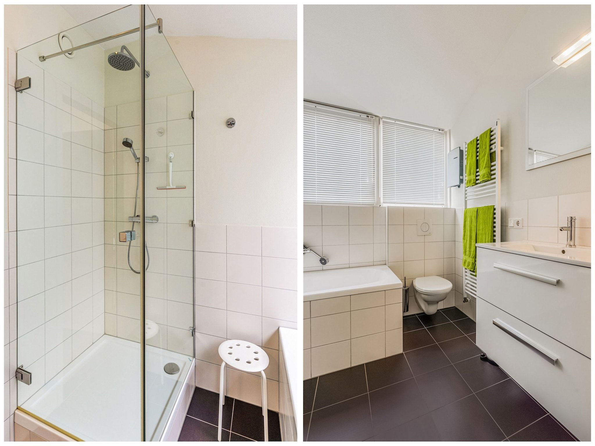 De badkamer van Krokus 18 in Breskens