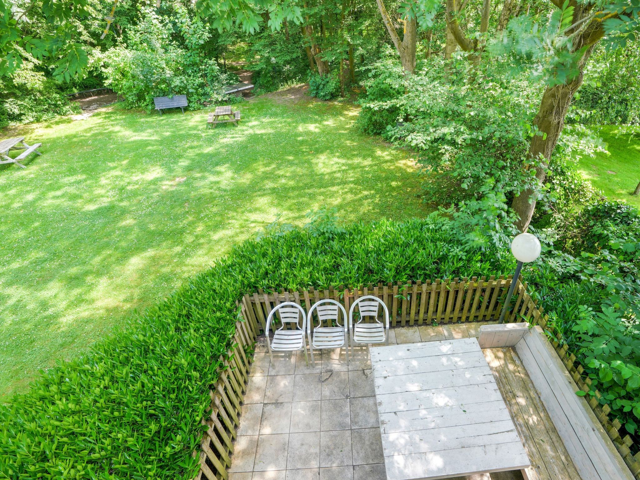 De tuin van Waterval 8P in Ulestraten