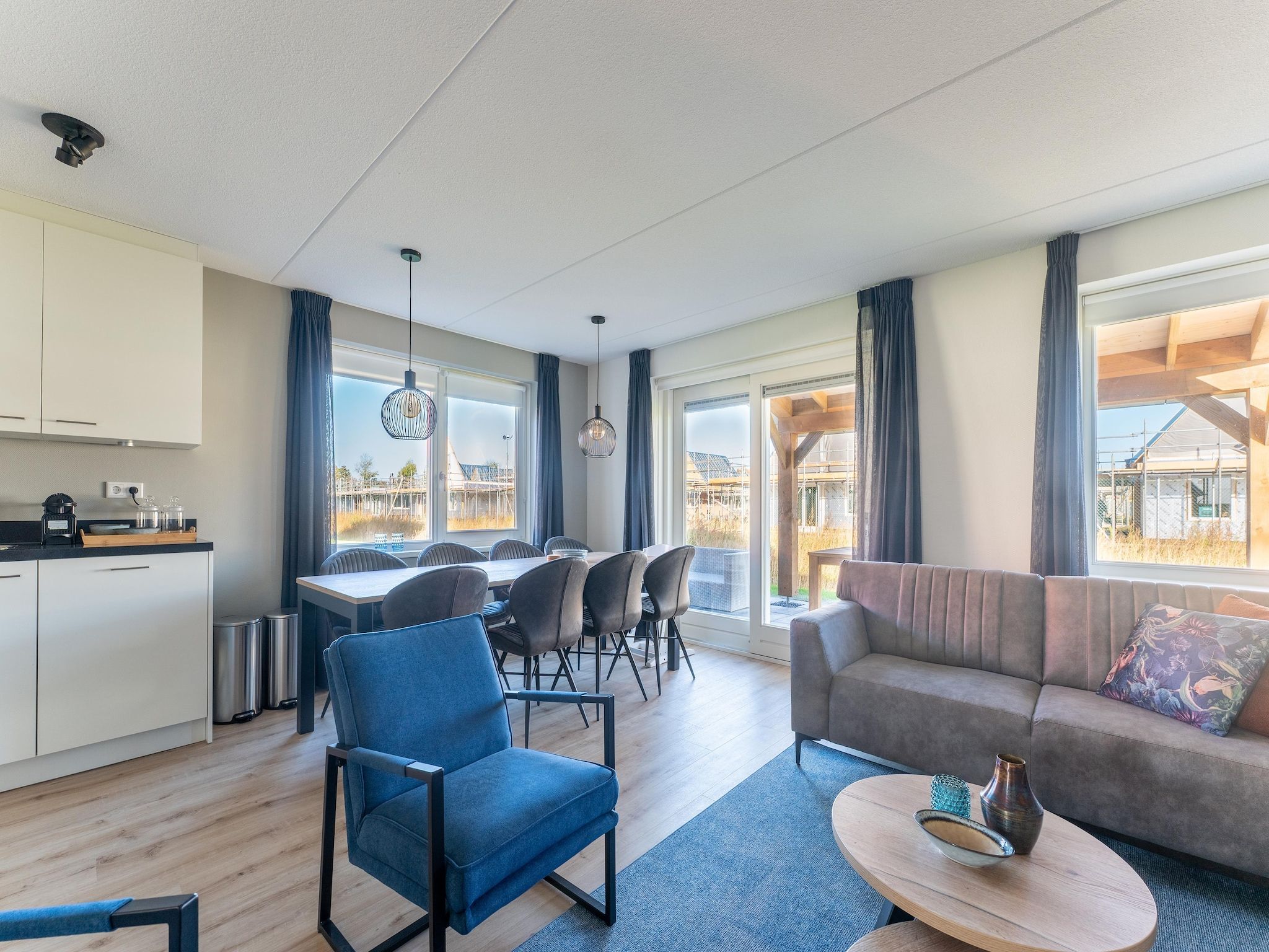 De woonkamer van De Merel Huis  Nr 44 in Scherpenisse